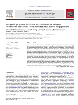 Interspecific Geographic Distribution and Variation of the Pathogens