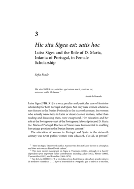 Hic Sita Sigea Est: Satis Hoc Luisa Sigea and the Role of D