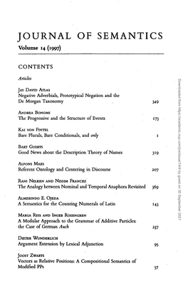 JOURNAL of SEMANTICS Volume 14 (1997)