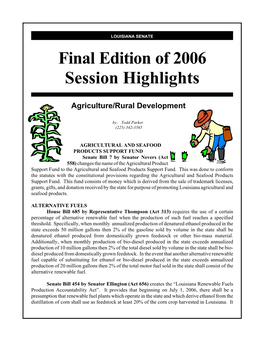 Final Edition of 2006 Session Highlights