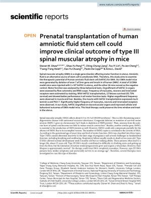 Prenatal Transplantation of Human Amniotic Fluid Stem Cell Could