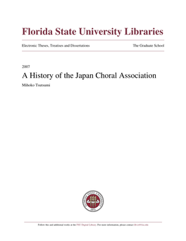 A History of the Japan Choral Association Mihoko Tsutsumi