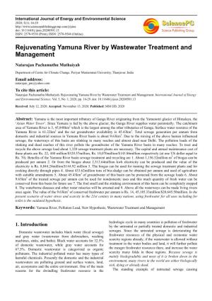 Rejuvenating Yamuna River by Wastewater Treatment and Management