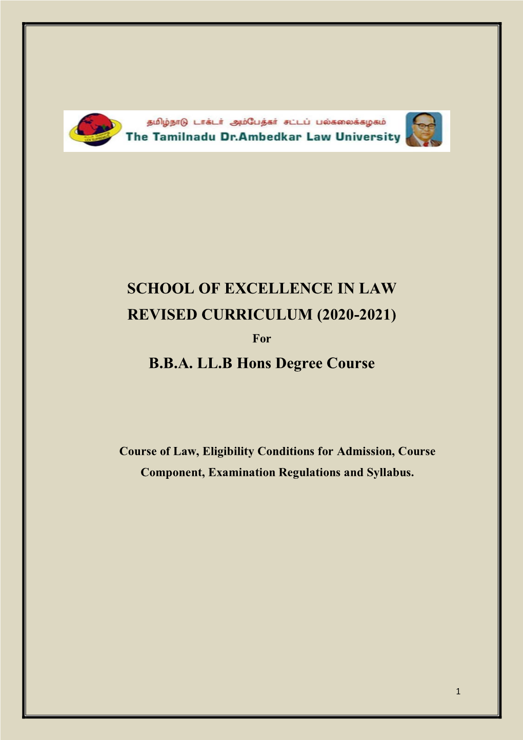 (2020-2021) BBA LL.B Hons Degree Course