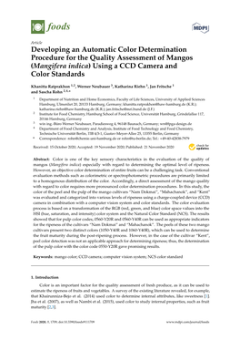 Developing an Automatic Color Determination Procedure for the Quality Assessment of Mangos (Mangifera Indica) Using a CCD Camera and Color Standards