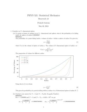 PHYS 521: Statistical Mechanics Homework #4
