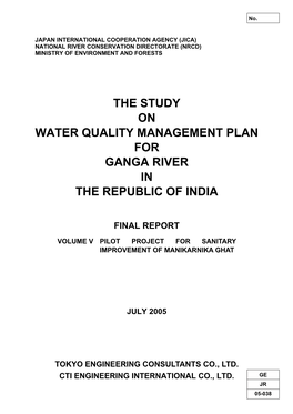 The Study on Water Quality Management Plan for Ganga River in the Republic of India