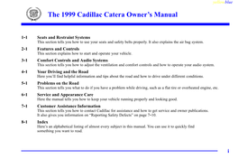 1999 Cadillac Catera Owner's Manual