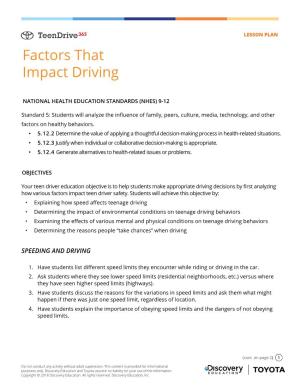 Factors That Impact Driving