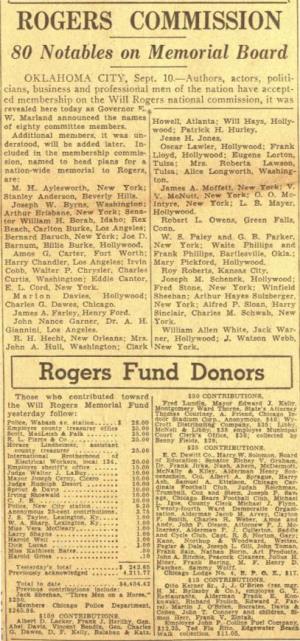 ROGERS . COMMISSION 80 Notables on Memorial Board