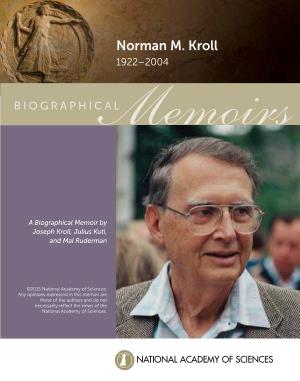 Norman M. Kroll 1922–2004