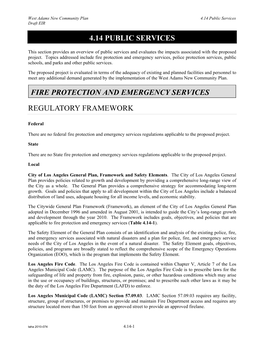 4.14 Public Services Fire Protection and Emergency