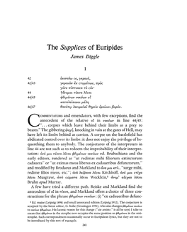 The Supplices of Euripides James Diggle