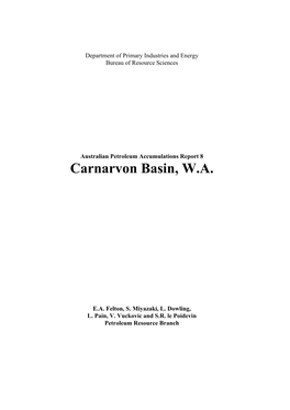 Carnarvon Basin, W.A