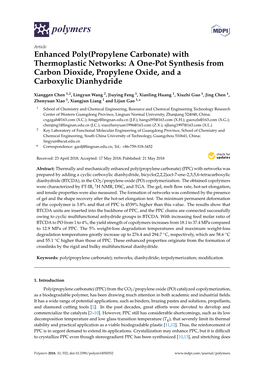 Enhanced Poly(Propylene Carbonate) with Thermoplastic Networks: a One-Pot Synthesis from Carbon Dioxide, Propylene Oxide, and a Carboxylic Dianhydride