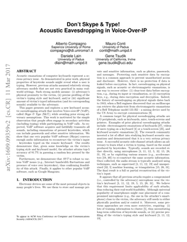 Don't Skype & Type! Acoustic Eavesdropping in Voice-Over-IP