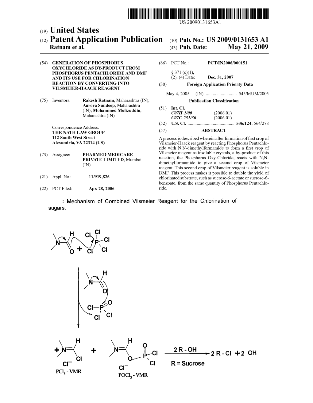 Pcls' Pocl3-VMR Patent Application Publication May 21, 2009 US 2009/0131653 A1