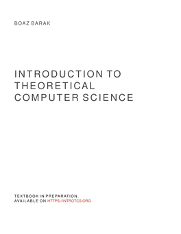 Introduction to Theoretical Computer Science