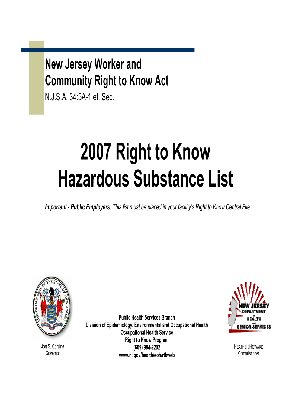 2007 Right to Know Hazardous Substance List Substance Common Name CAS DOT SHHC Sources Number Chemical Name Syn ABAMECTIN See AVERMECTIN B1