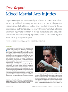 Case Report Mixed Martial Arts Injuries