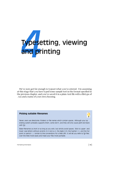 4Typesetting, Viewing and Printing