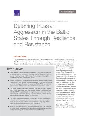 Deterring Russian Aggression in the Baltic States Through Resilience and Resistance