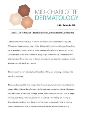 Genital Lichen Simplex Chronicus (Eczema, Neurodermatitis, Dermatitis) !