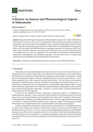 A Review on Sources and Pharmacological Aspects of Sakuranetin