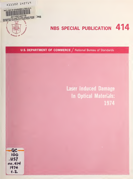 Laser Induced Damage in Optical Materials 6Th ASTM Symposium May 22-23, 1974