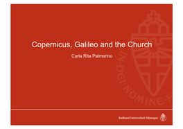 Copernicus, Galileo and the Church