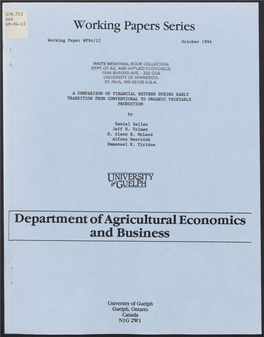 A Comparison of Financial Returns During Early Transition from Conventional to Organic Vegetable Production