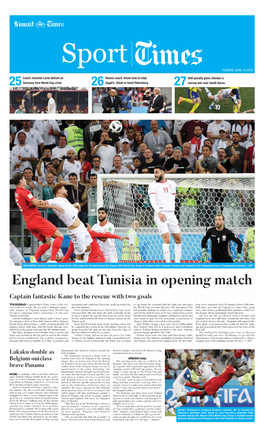 England Beat Tunisia in Opening Match Captain Fantastic Kane to the Rescue with Two Goals