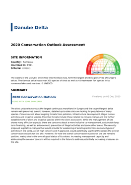 2020 Conservation Outlook Assessment