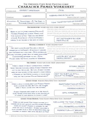 Character Phases Worksheet