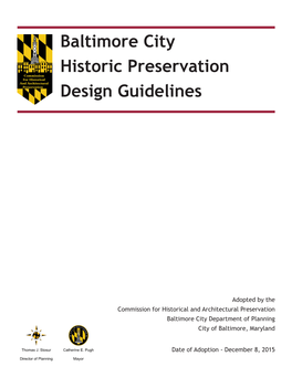 Baltimore City Historic Preservation Design Guidelines