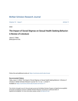 The Impact of Social Stigmas on Sexual Health Seeking Behavior: a Review of Literature