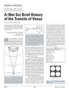 Brief History of the Transits of Venus by Daniel Hudon (Hudon@Bu.Edu)