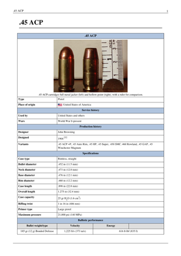 45 Acp 1 .45 Acp