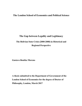 The London School of Economics and Political Science the Gap Between