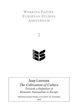 Joep Leerssen the Cultivation of Culture Towards a Definition of Romantic Nationalism in Europe
