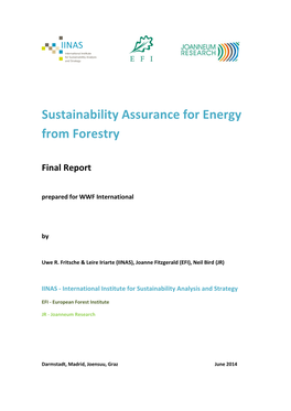 Sustainability Assurance for Energy from Forestry
