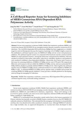 A Cell-Based Reporter Assay for Screening Inhibitors of MERS Coronavirus RNA-Dependent RNA Polymerase Activity