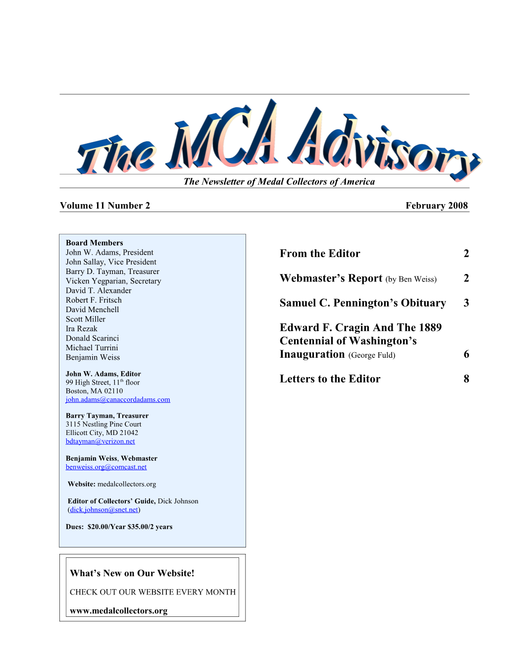 The MCA Advisory