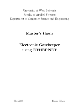 Master's Thesis Electronic Gatekeeper Using ETHERNET