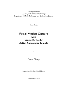 Facial Motion Capture with Sparse 2D-To-3D Active Appearance Models