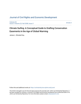 Climate Surfing: a Conceptual Guide to Drafting Conservation Easements in the Age of Global Warming