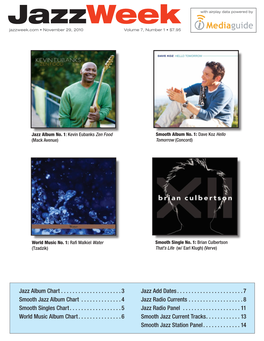 Jazzweek with Airplay Data Powered by Jazzweek.Com • November 29, 2010 Volume 7, Number 1 • $7.95