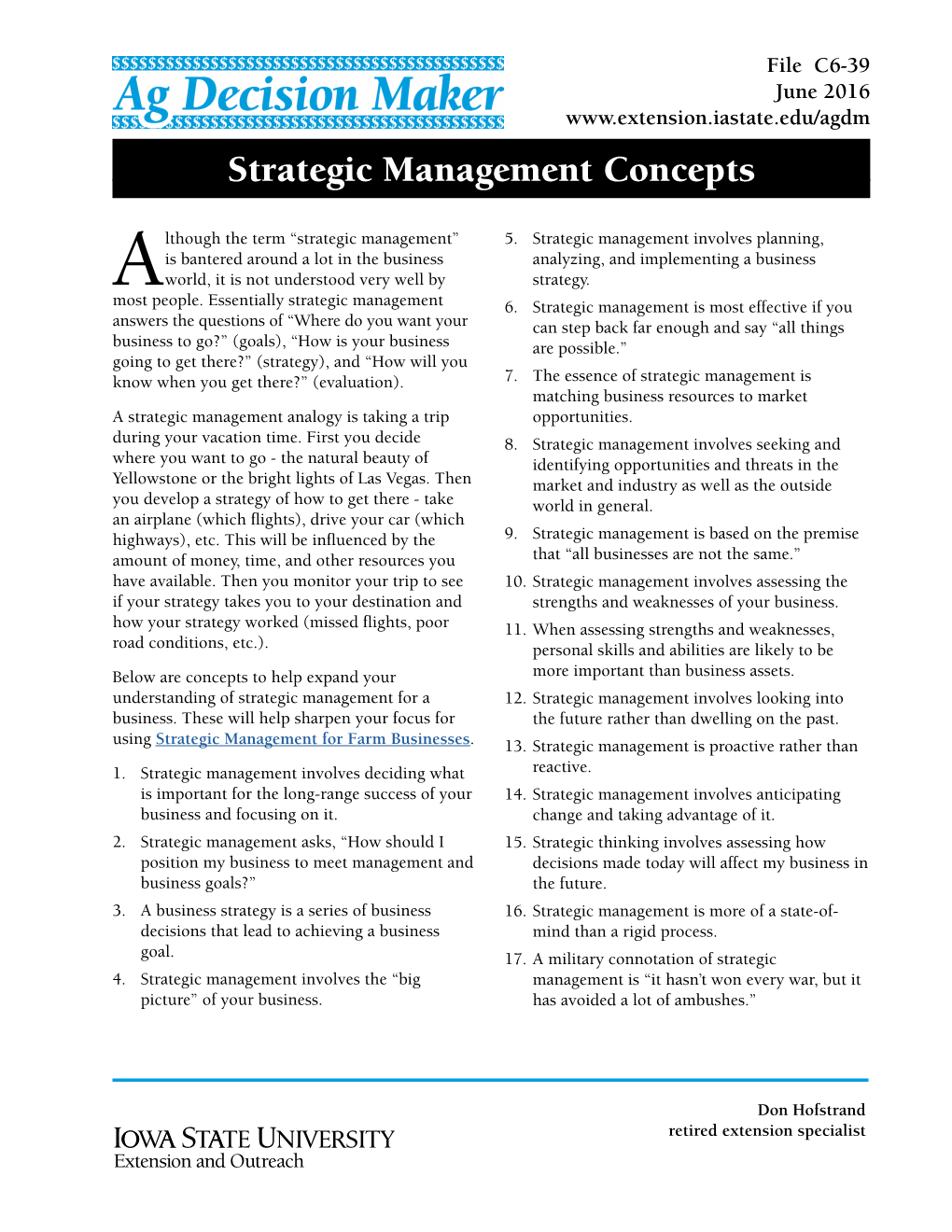 Strategic Management Concepts