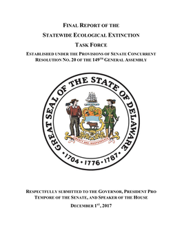 Final Report of the Statewide Ecological Extinction Task Force