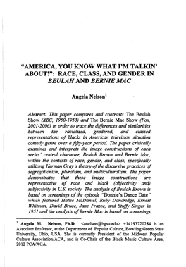 Race, Class, and Gender in Beulah and Bernie Mac